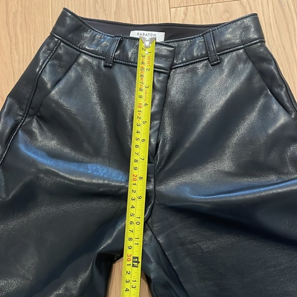 Aritzia Babaton Mid Rise leather pants. Black. Size 0 - Picture 6 of 8